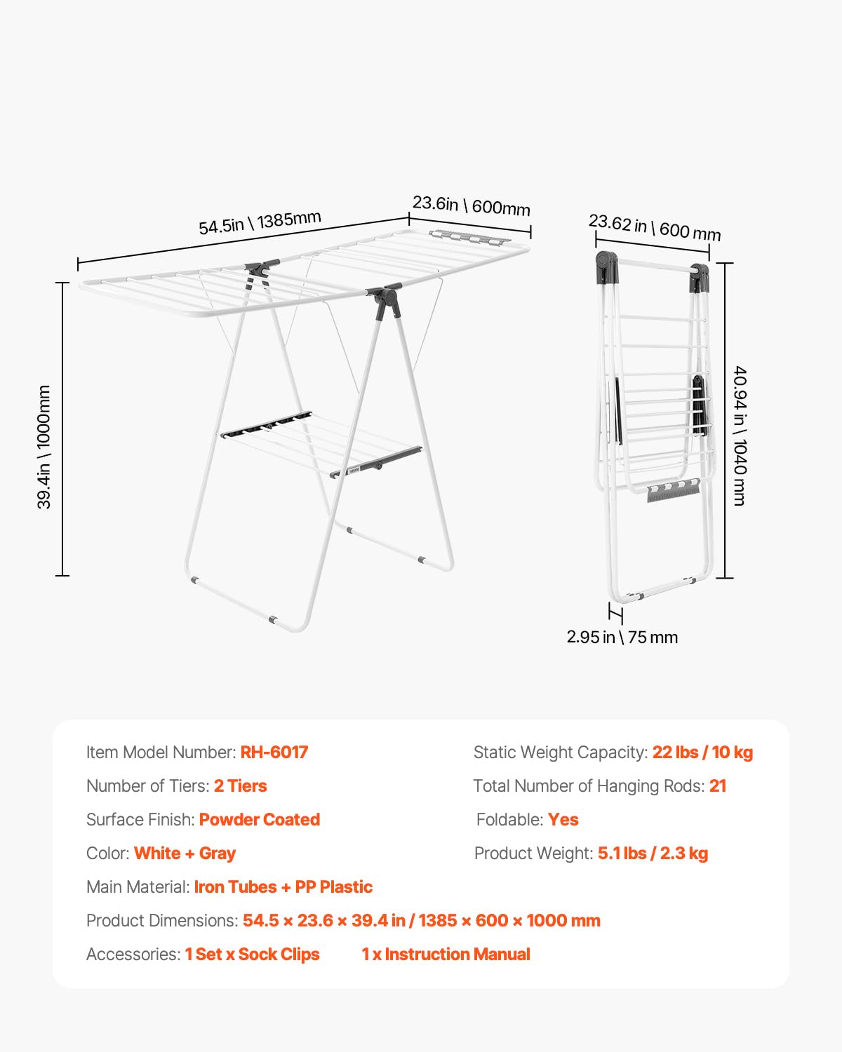 VEVOR rack made from corrosion-resistant iron and PP plastic.