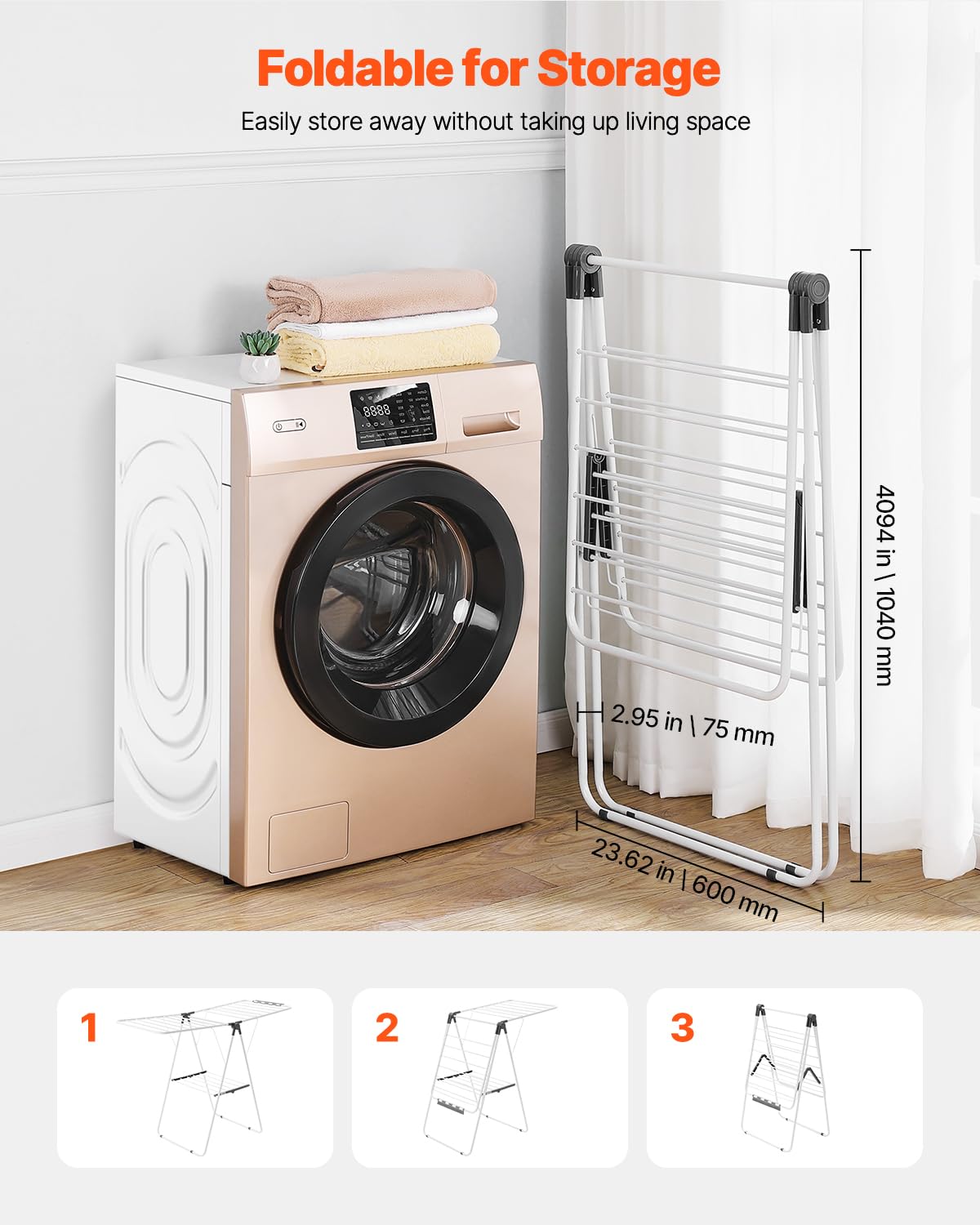 VEVOR rack suitable for balcony drying on sunny days.
