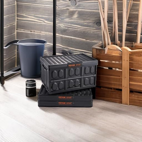 VEVOR collapsible bin folded flat to save space when stored away.