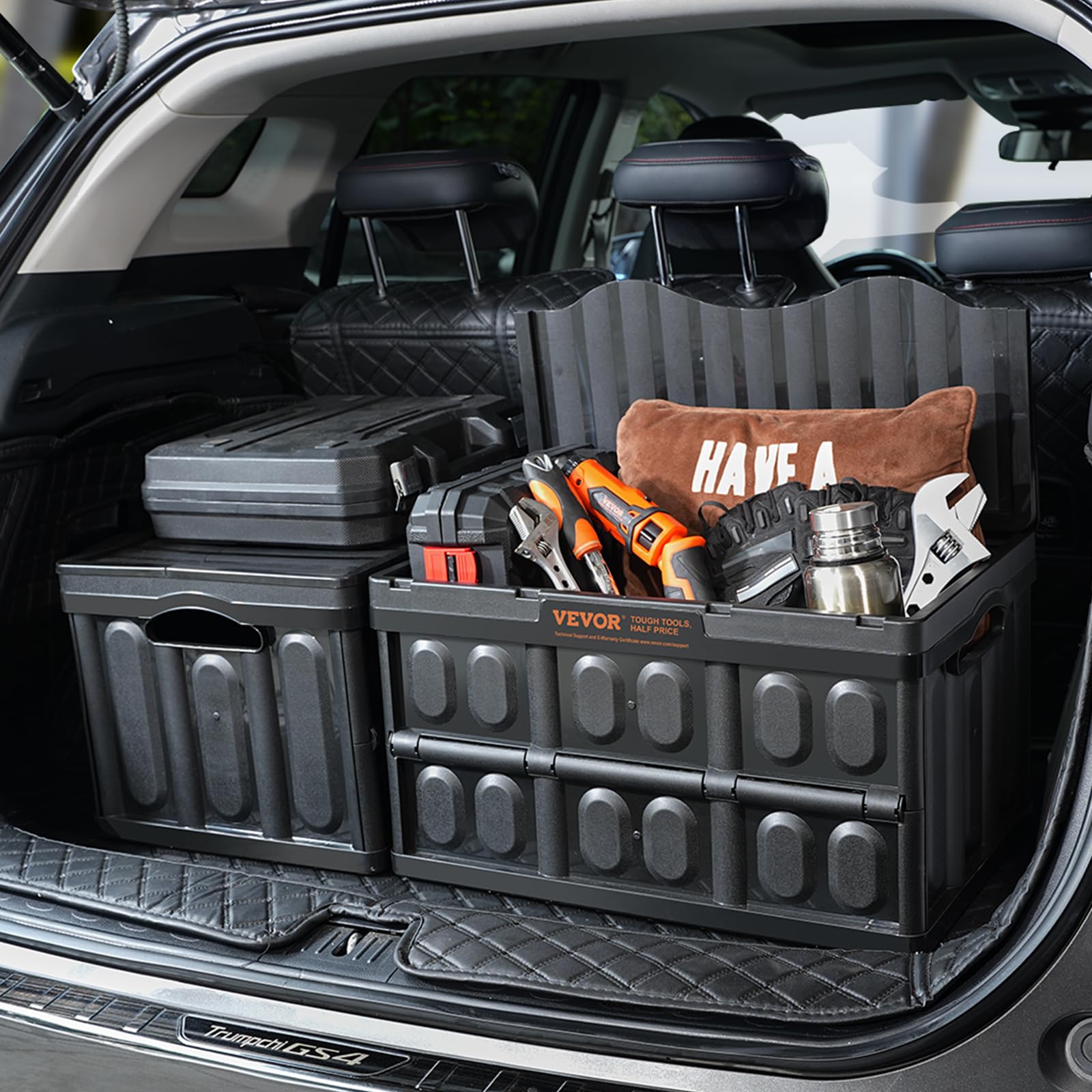 VEVOR collapsible bin stackable design enabling tidy, expandable storage setups.