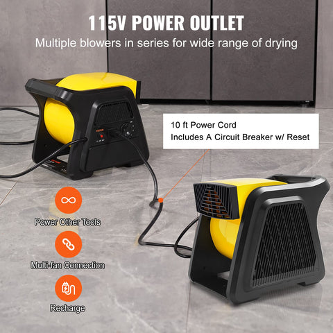 VEVOR compact floor dryer fits tight areas.