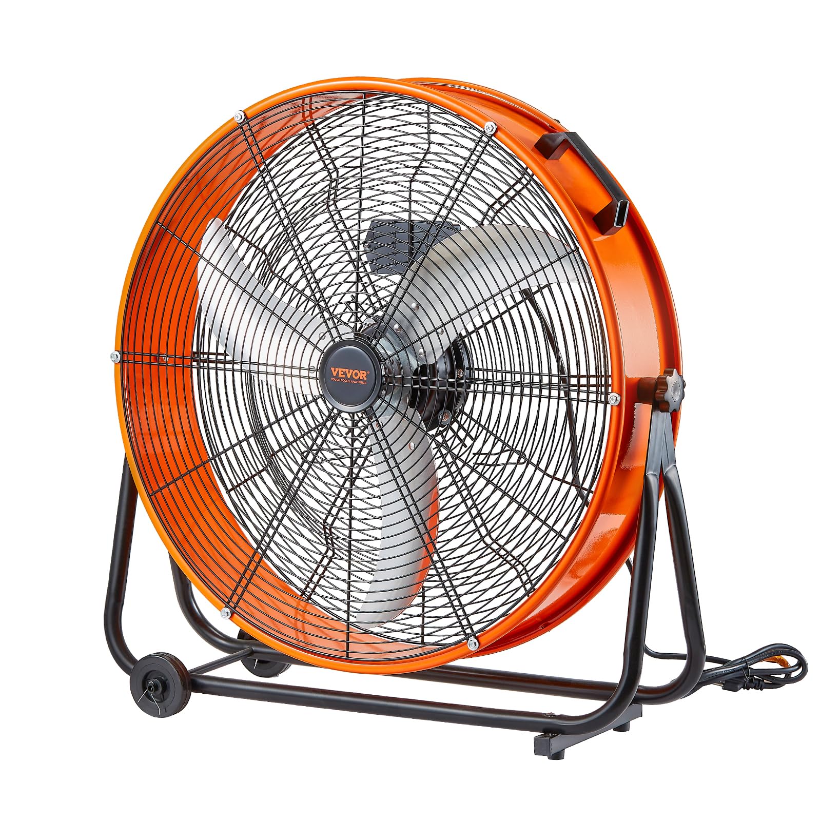 VEVOR Drum Fan 24-Inch front view shows rugged industrial cooling design