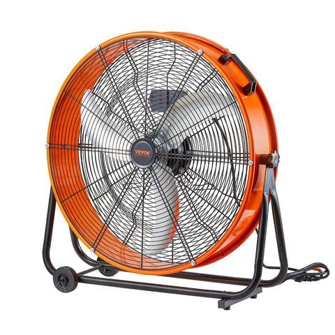 VEVOR Drum Fan 24-Inch front view shows rugged industrial cooling design