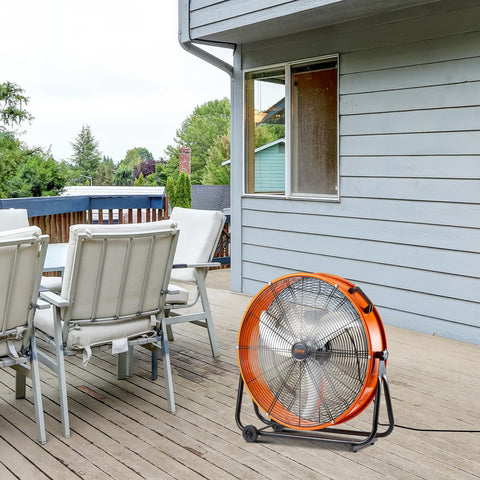 VEVOR Drum Fan placed in an industrial setup for ventilation