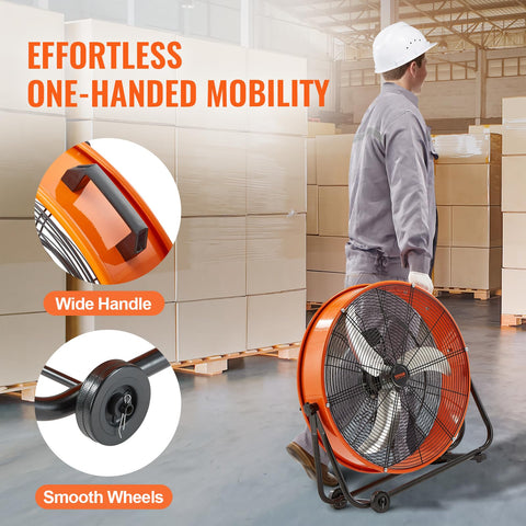 VEVOR Drum Fan tilting mechanism directs airflow accurately
