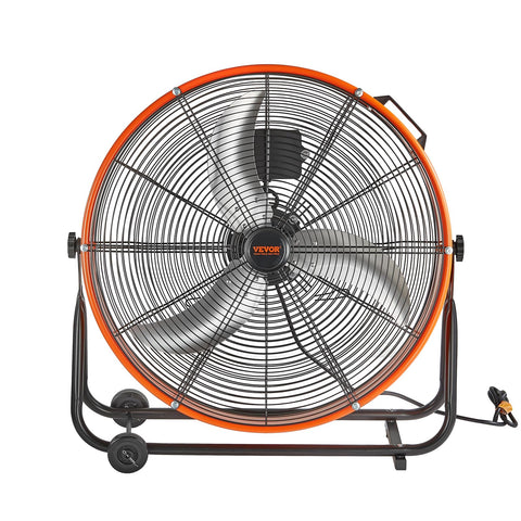 VEVOR 24-inch drum fan operating with minimal vibration and noise.