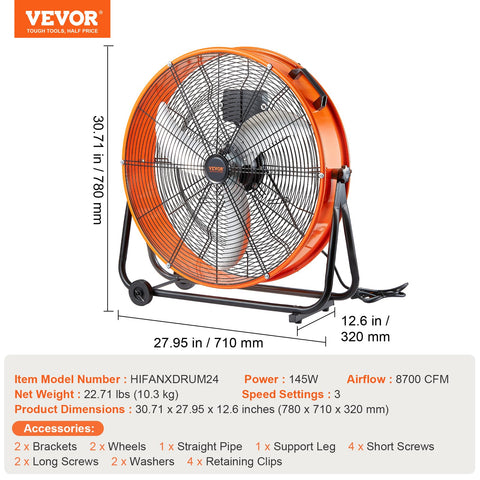 VEVOR wide handle and casters illustrate easy mobility across surfaces.