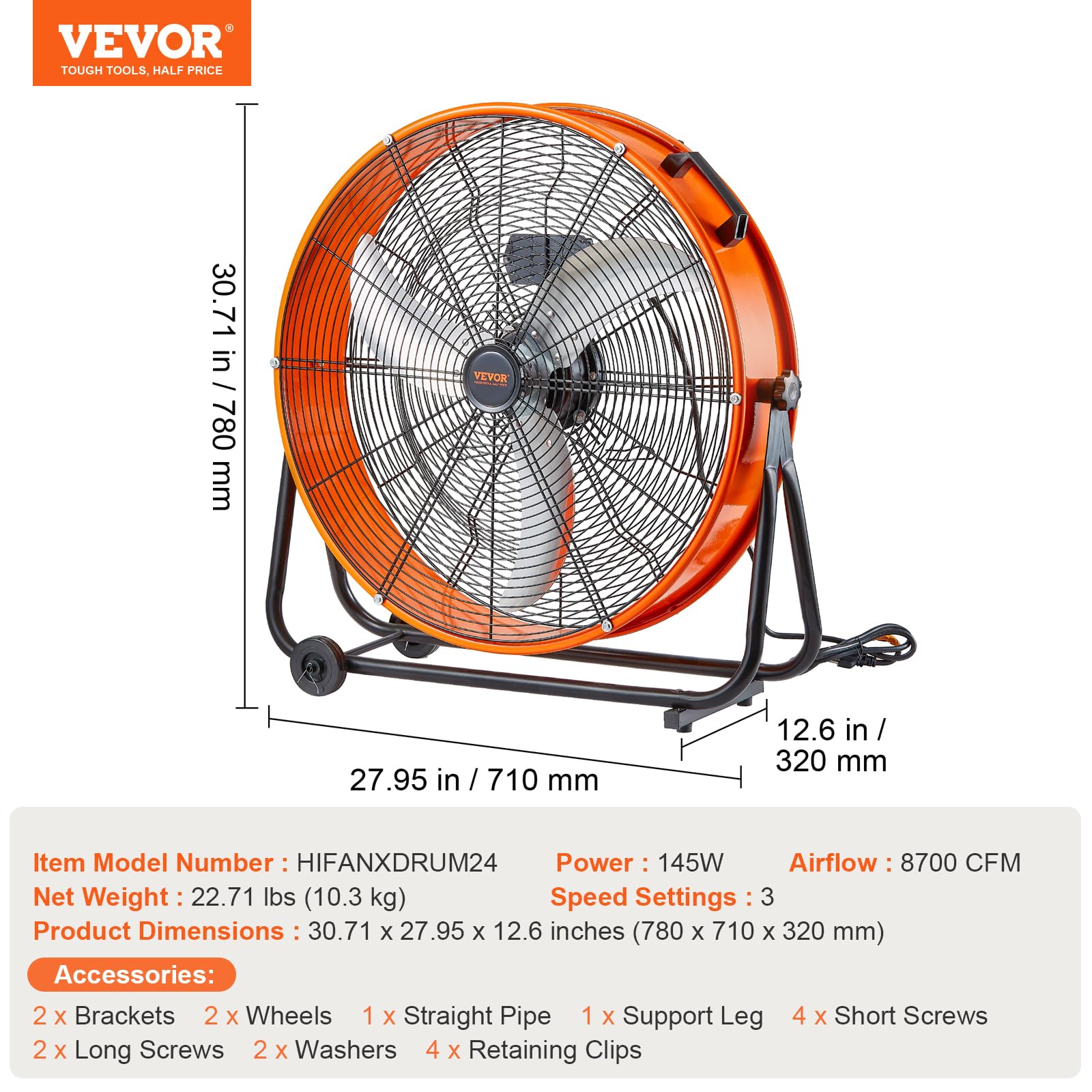 VEVOR Drum Fan in a workshop setting for efficient cooling