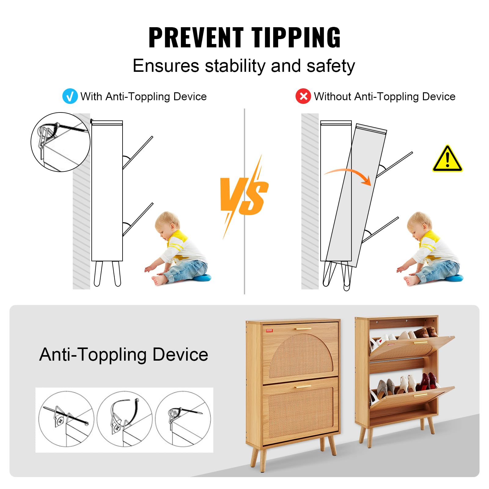 VEVOR easy-assembly design simplifies setup with clear instructions.