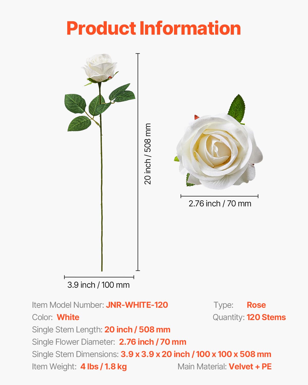 VEVOR maintenance-free flowers require no watering or sunlight.