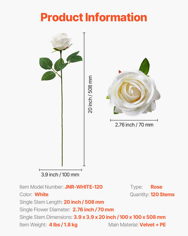 VEVOR maintenance-free flowers require no watering or sunlight.
