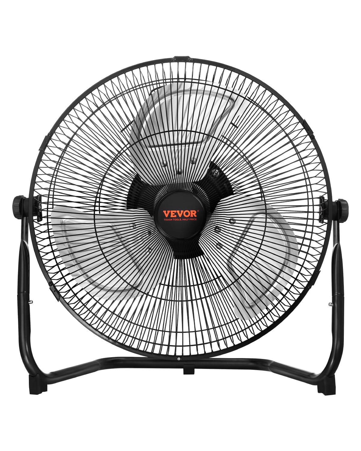 VEVOR floor fan 14-inch heavy-duty front view delivers powerful airflow for large spaces.