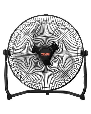 VEVOR floor fan 14-inch heavy-duty front view delivers powerful airflow for large spaces.