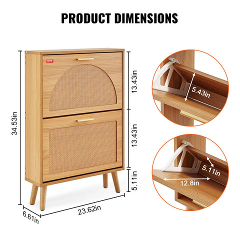 VEVOR freestanding shoe organizer fits narrow hallways and small apartments.