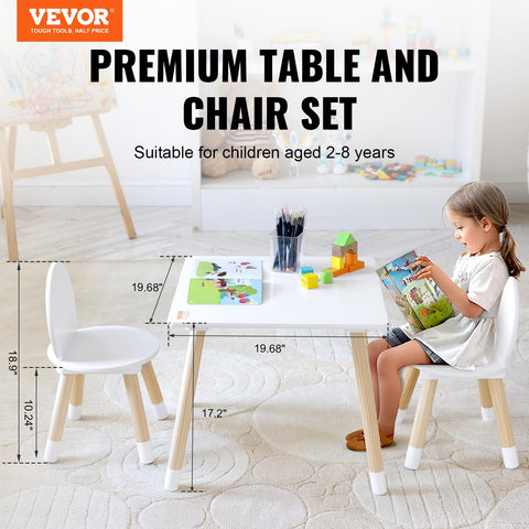 VEVOR kids table and chairs featuring solid wood legs for sturdy support