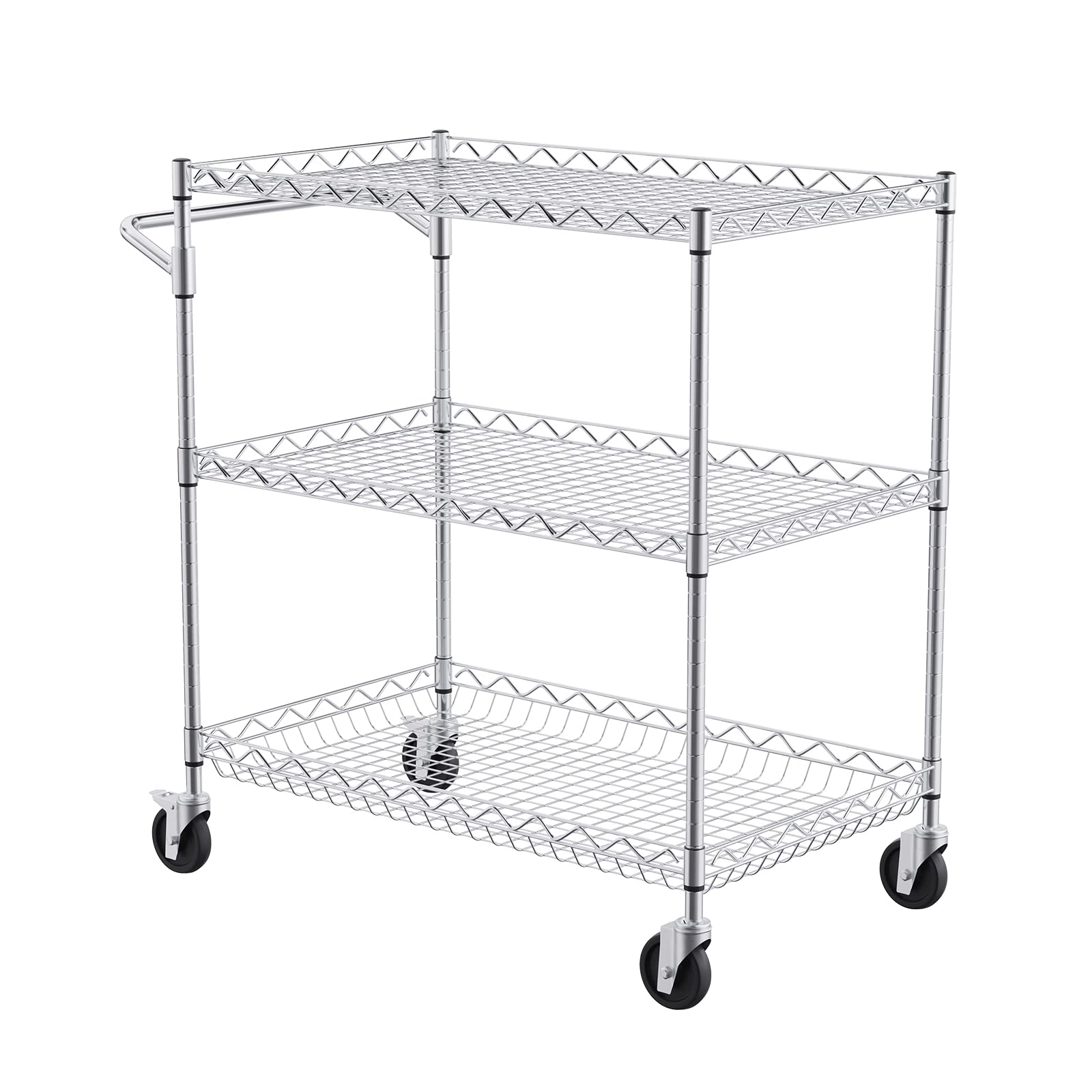 VEVOR 80 mm deep basket adds secure storage for smaller items.