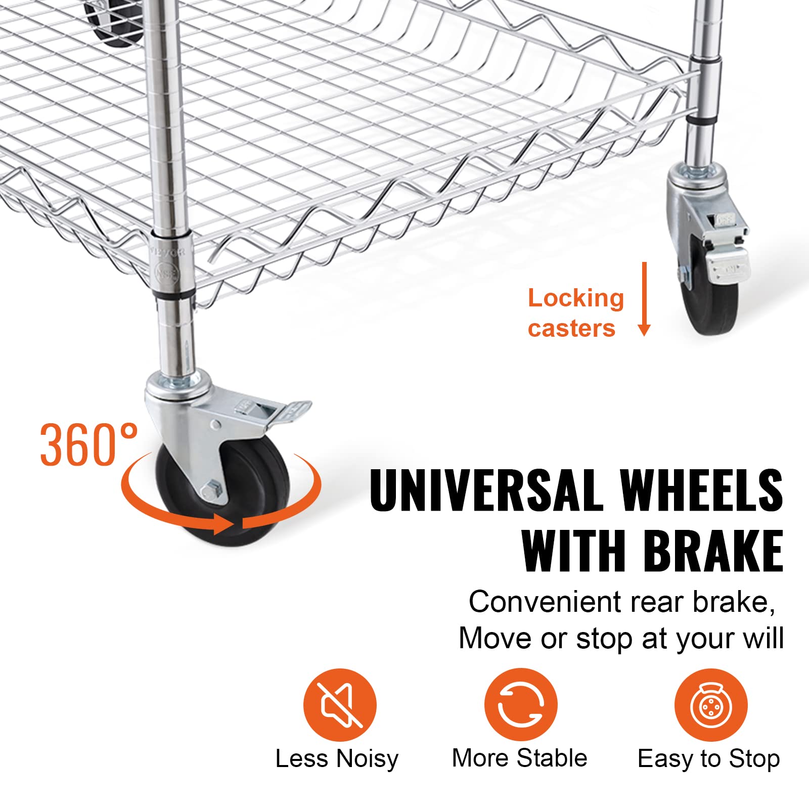 VEVOR cart curved handle with 6 hooks for easy hanging and maneuvering.