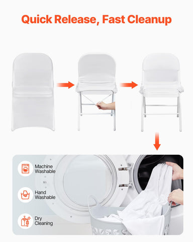 Machine-washable VEVOR chair covers suitable for post-event cleaning
