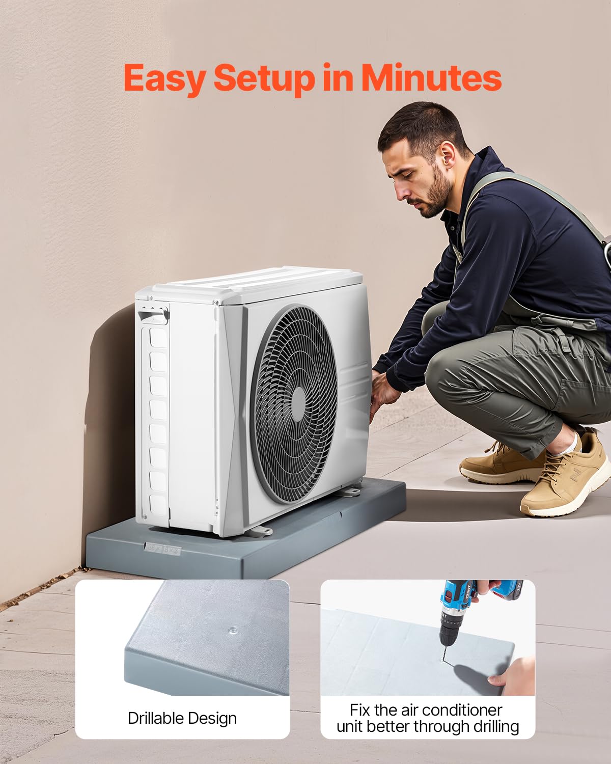VEVOR mini-split pad side profile highlights durability