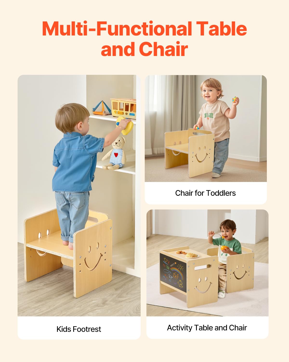 VEVOR table dimensions fit compact spaces in kitchens or playrooms