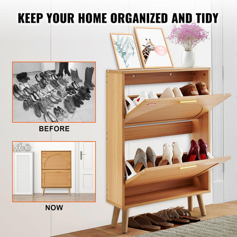 VEVOR oak legs anchor the cabinet for stable daily use.