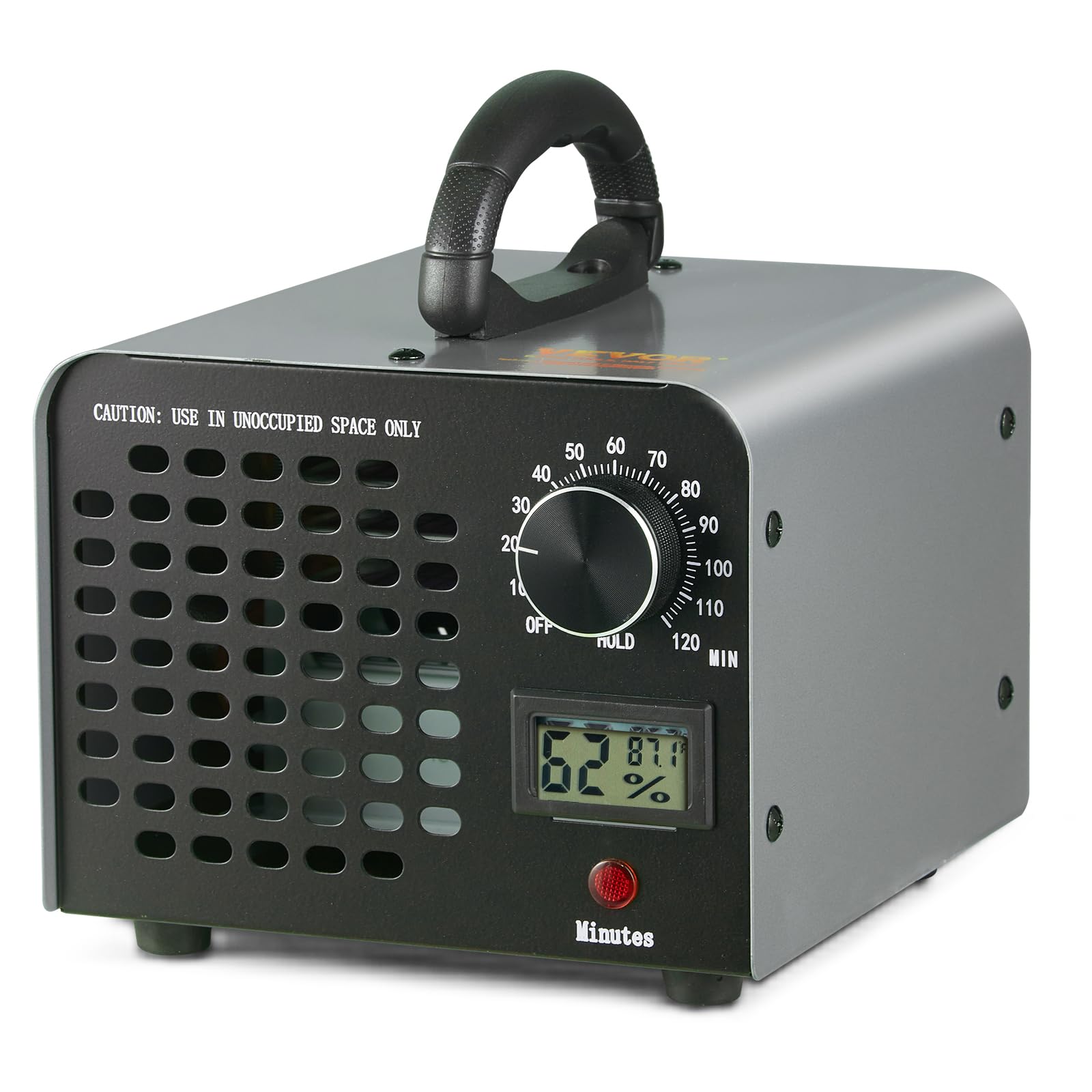 VEVOR ozone generator front panel with compact design and clear controls.