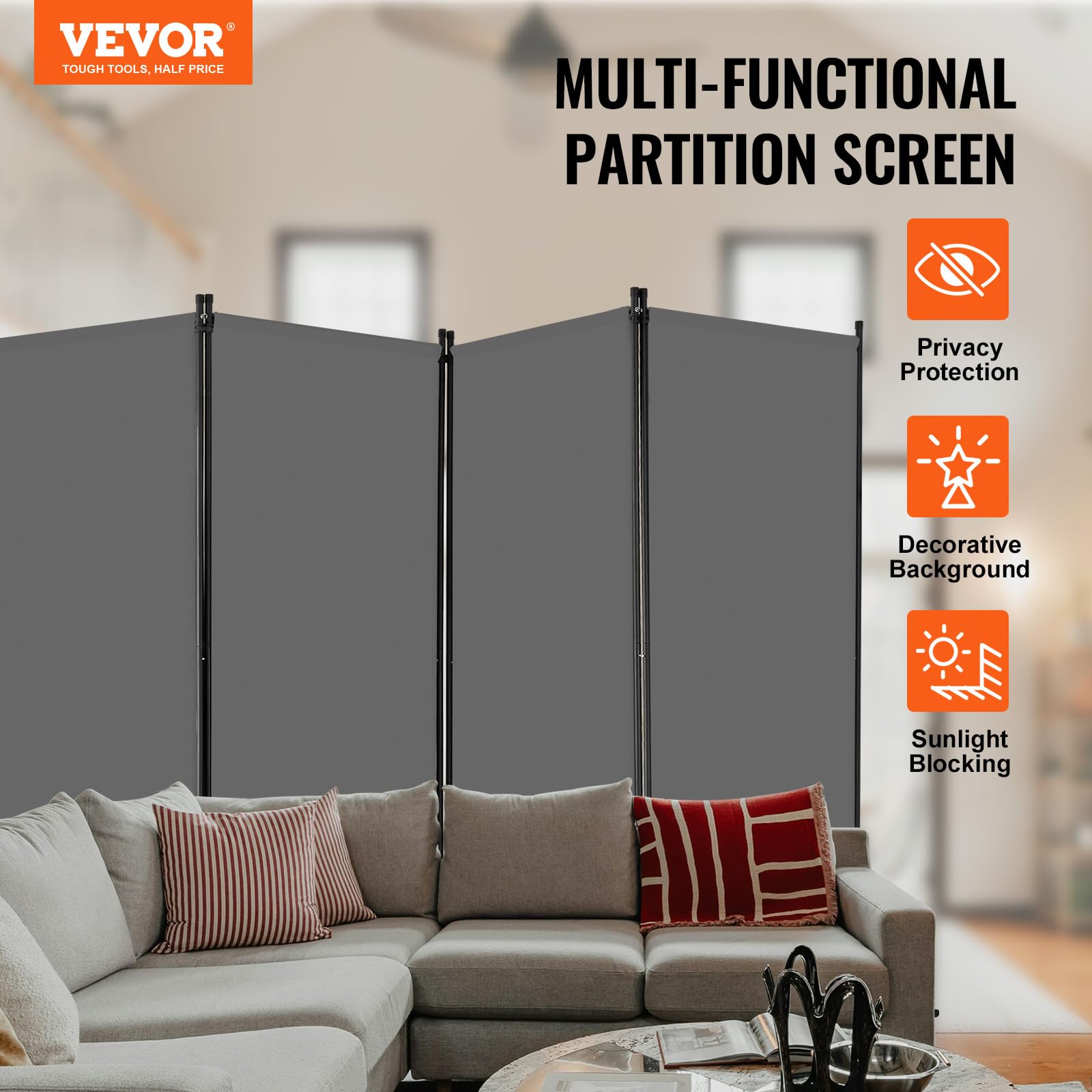VEVOR privacy screen folding demonstrates quick portable room separation