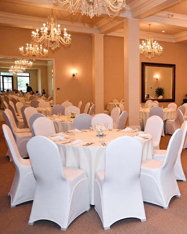 VEVOR royal white chair cover enhances ambiance for celebrations
