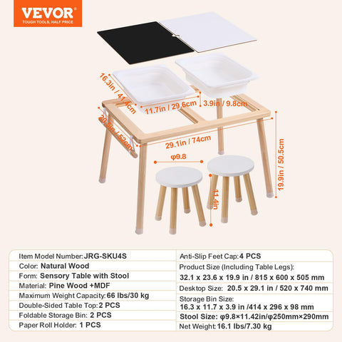 VEVOR Sensory Table can be used indoors or outdoors for versatile play.