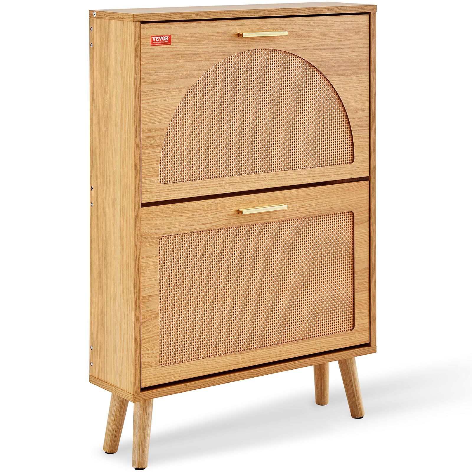 VEVOR shoe cabinet with 2 flip drawers for compact entryway storage and quick access.