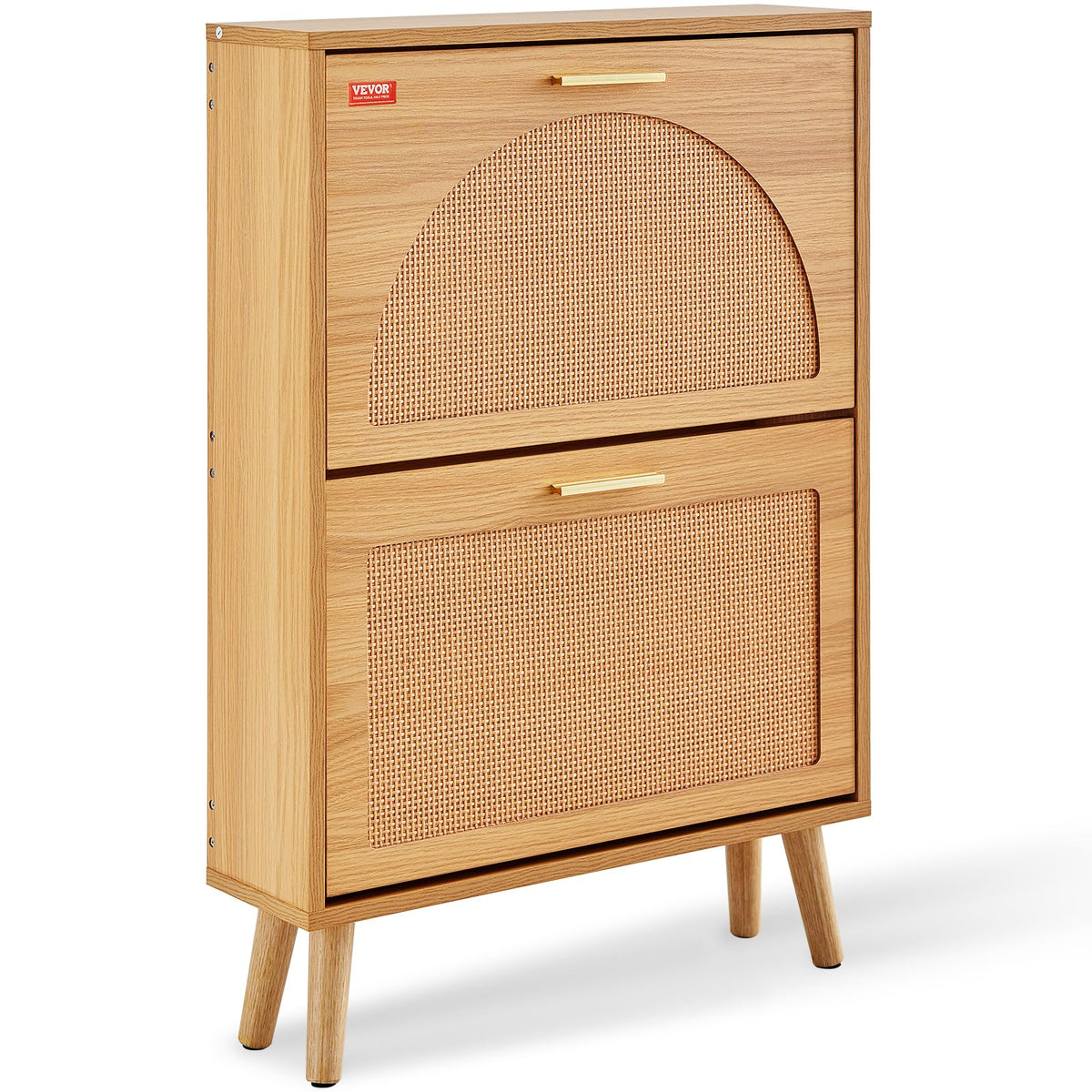 VEVOR shoe cabinet with 2 flip drawers for compact entryway storage and quick access.