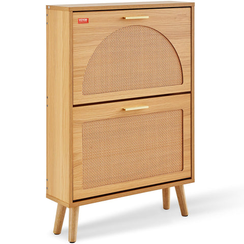 VEVOR shoe cabinet with 2 flip drawers for compact entryway storage and quick access.