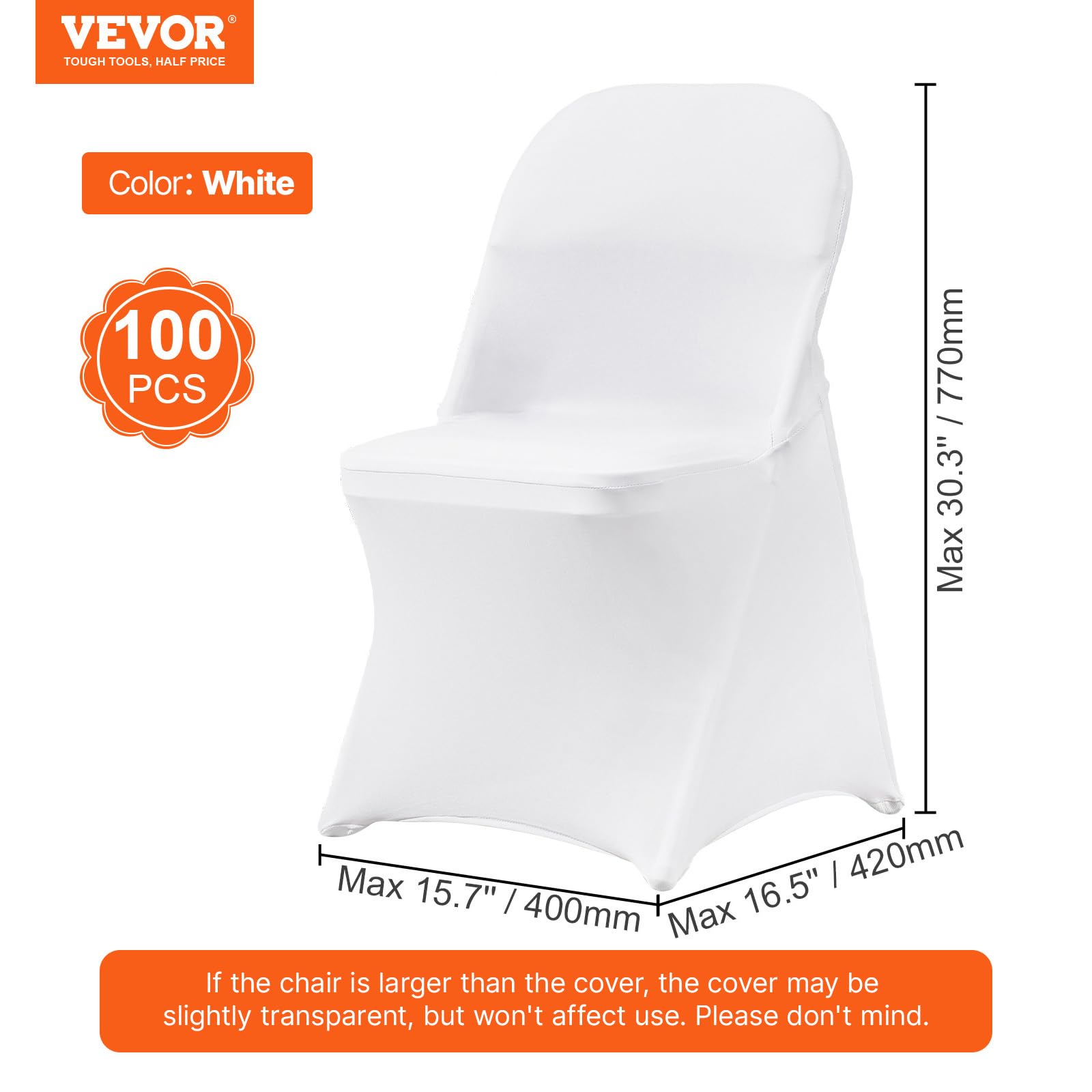 VEVOR stretch spandex chair cover machine-washed for easy care.