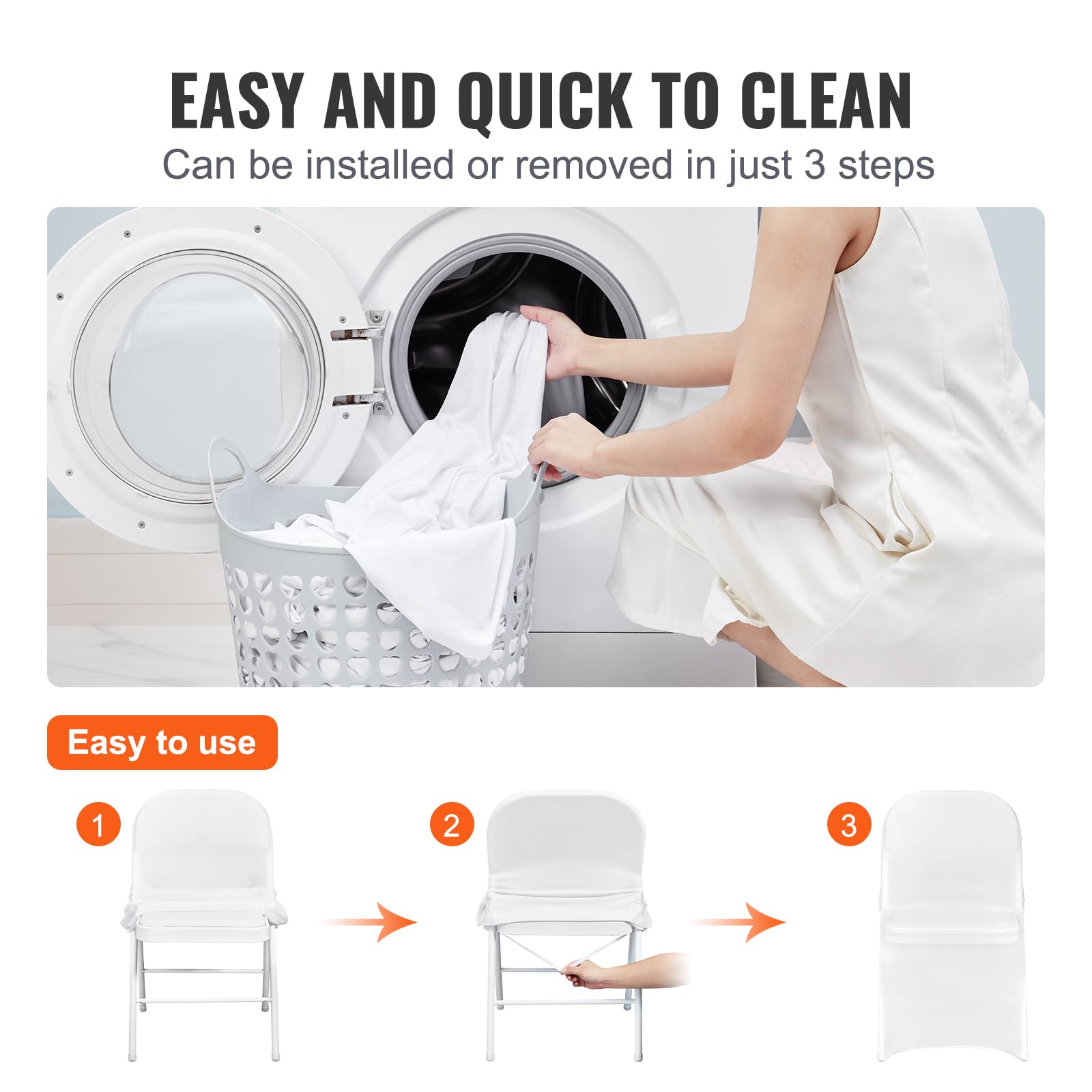 VEVOR chair cover elegant design for refined wedding reception setups.
