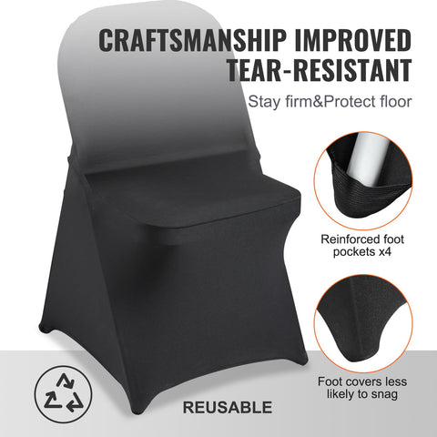 VEVOR stretch spandex folding chair cover elegant design unifies seating appearance.