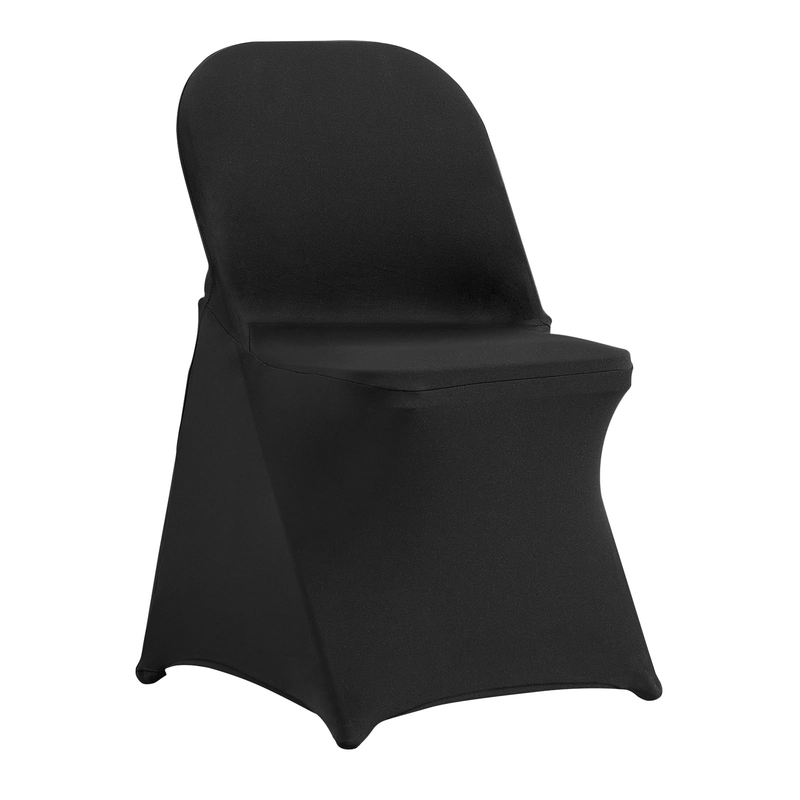 VEVOR stretch spandex folding chair cover on chair for seamless wedding setup.