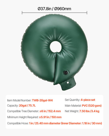 VEVOR bag fits tree trunks up to 140 mm diameter