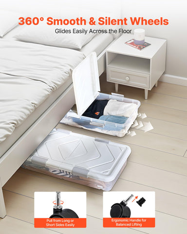 Versatile use for bedrooms, dorms, and closets with under-bed fit