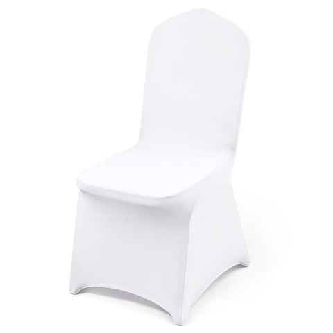 VEVOR white chair cover stretch showing sleek wrinkle-free fit for any venue