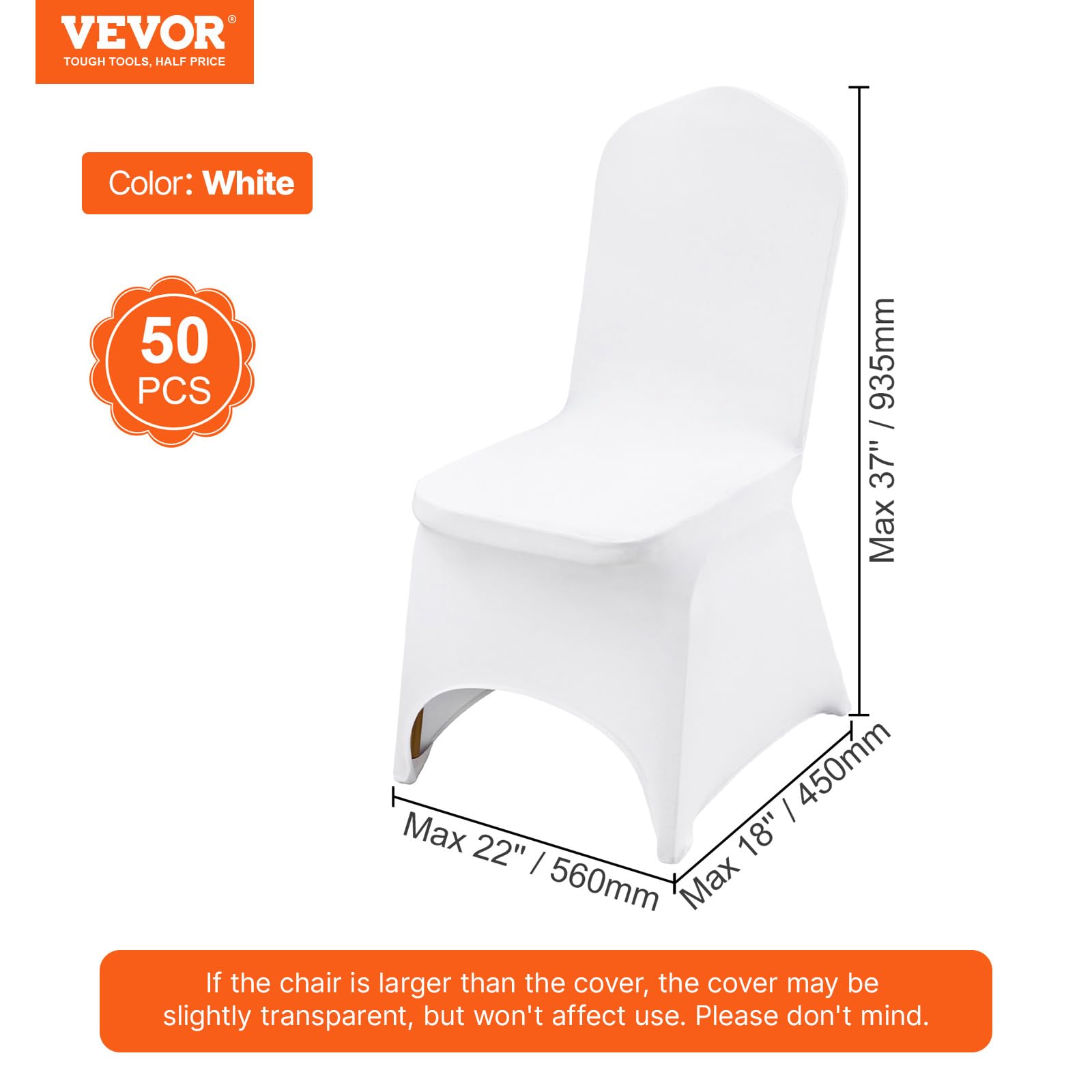 VEVOR white chair cover at a wedding party scene