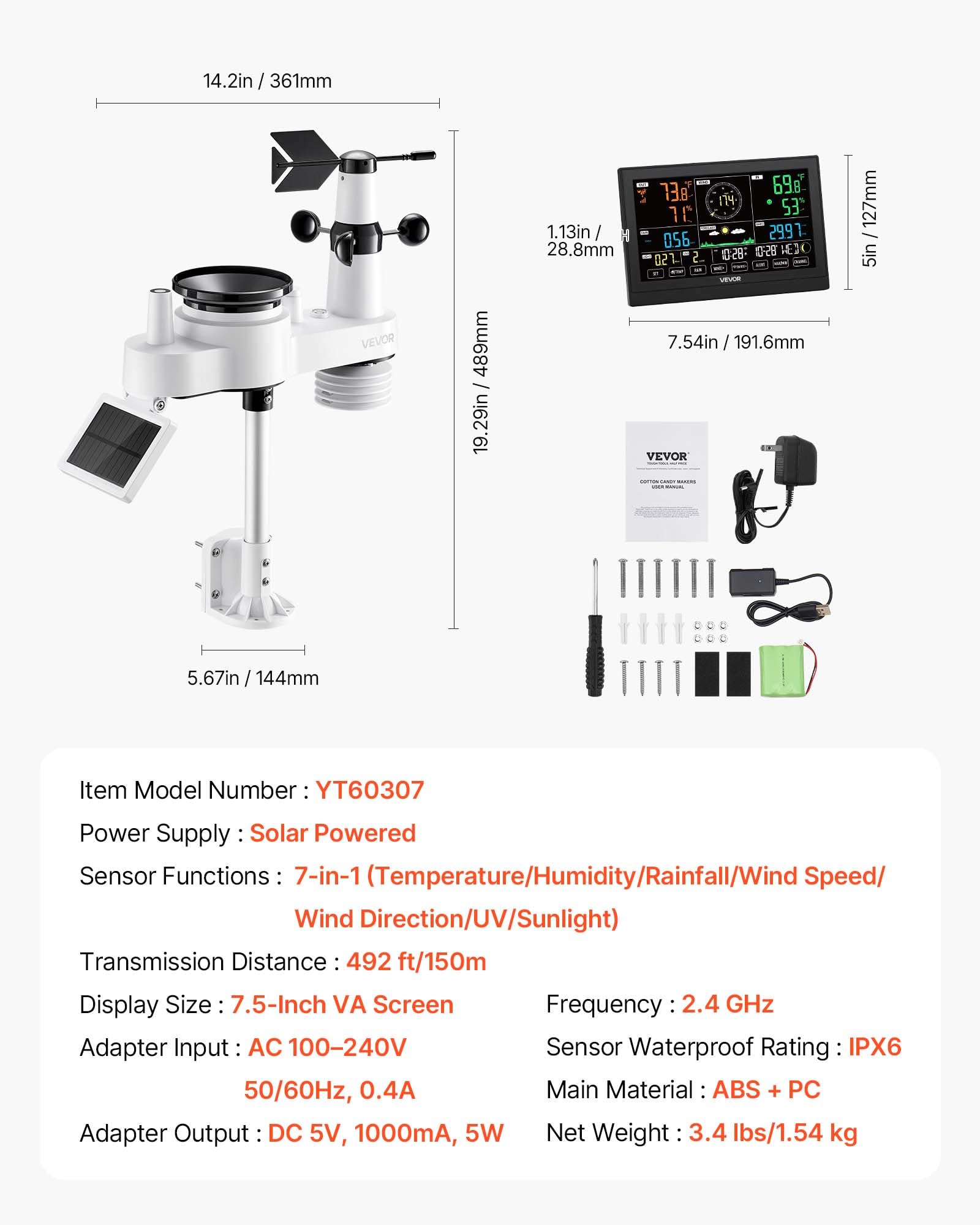 Wind speed sensor offers precise readings for outdoor activities.