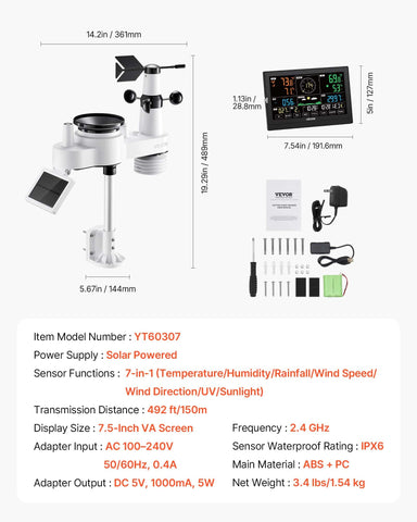 Wind speed sensor offers precise readings for outdoor activities.