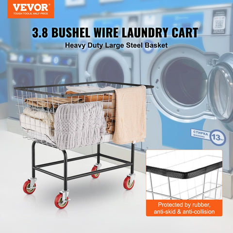VEVOR chrome finish cart with four 4-inch casters for easy mobility