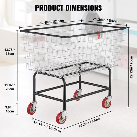 Removable basket on the VEVOR cart for quick loading and unloading