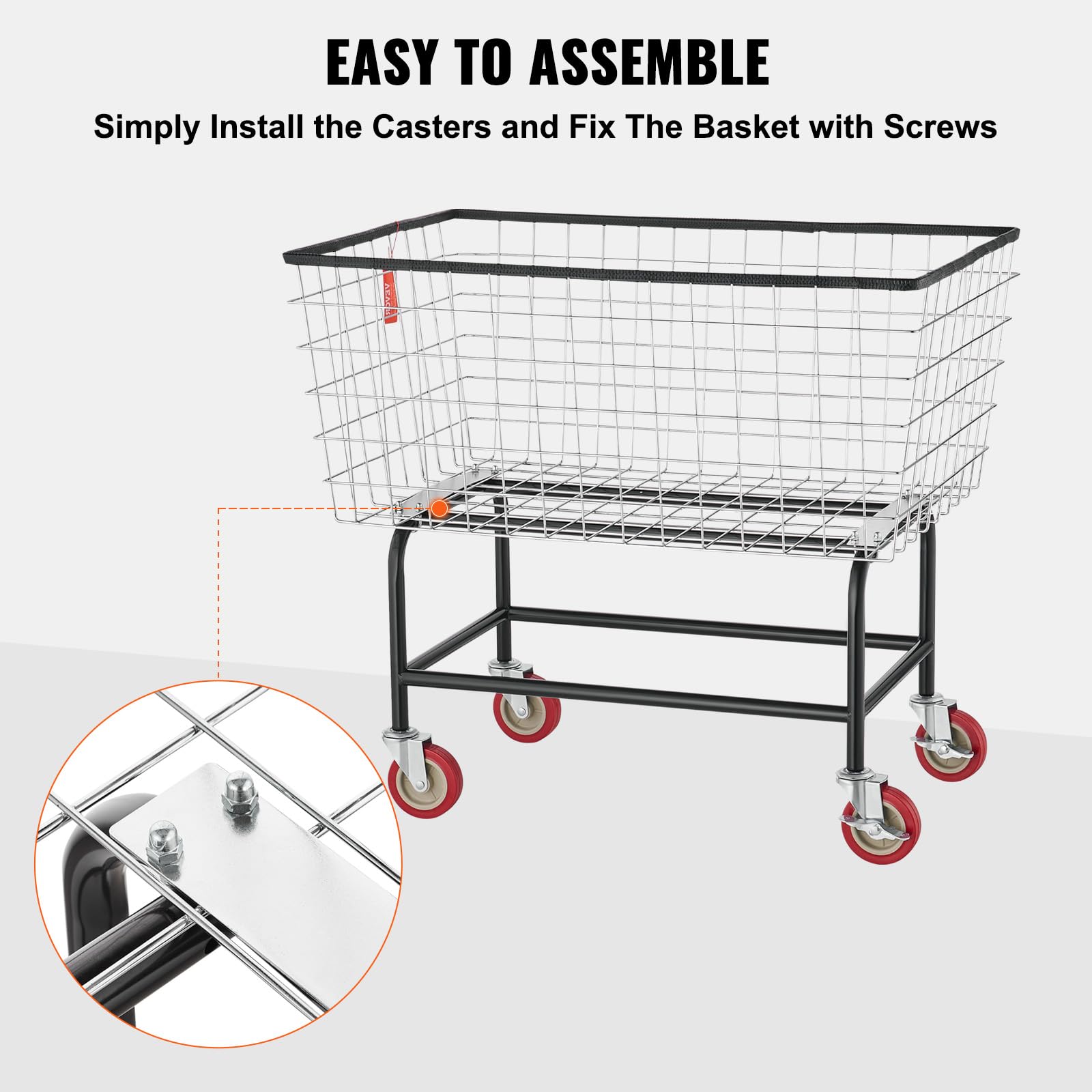 Sturdy 7/8 inch steel tubing base on VEVOR cart