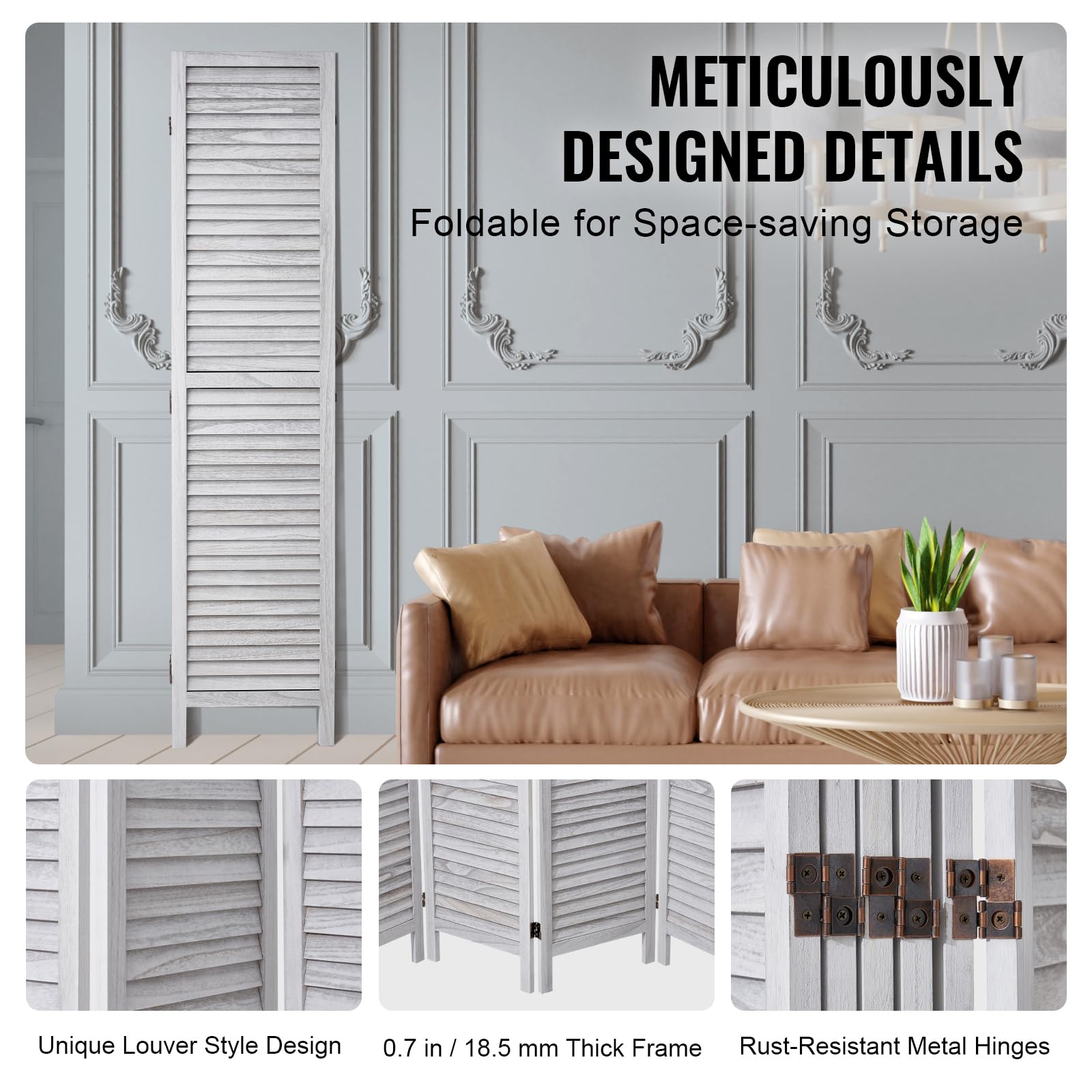 VEVOR no-assembly needed wood room divider ships ready to use