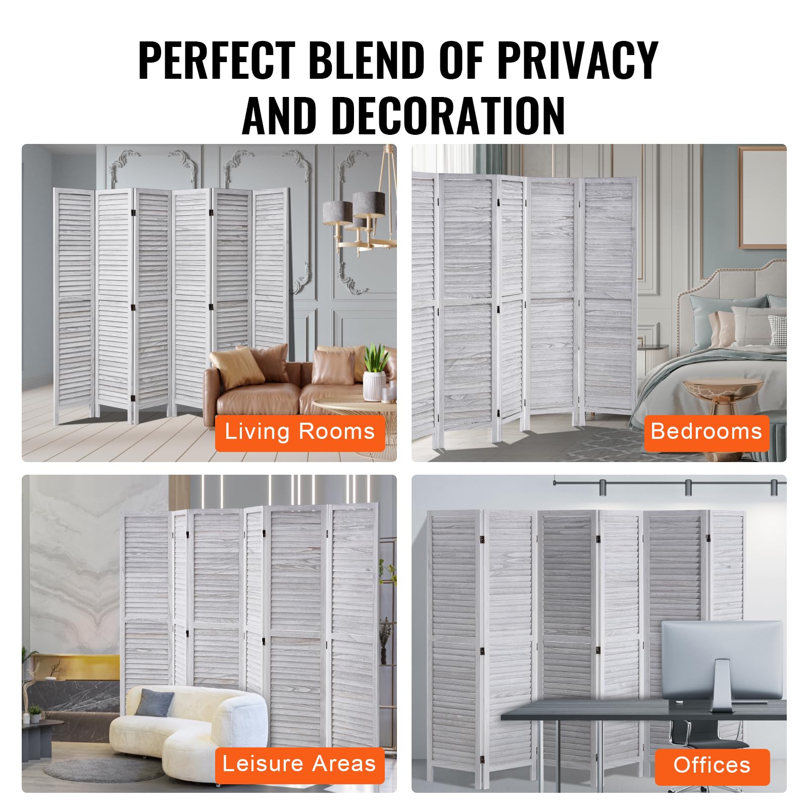 VEVOR portable wooden partition suitable for home, office, or restaurant
