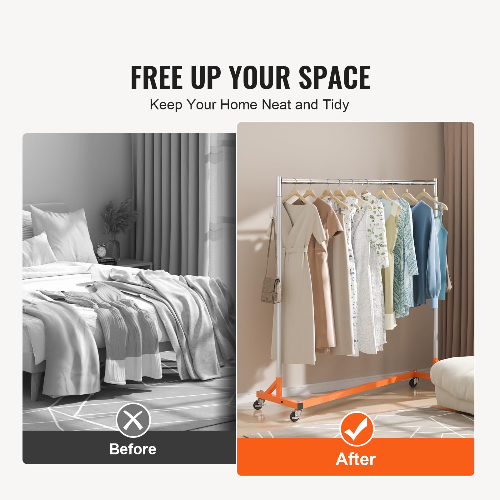 VEVOR Z Rack side hooks offer extra hanging space