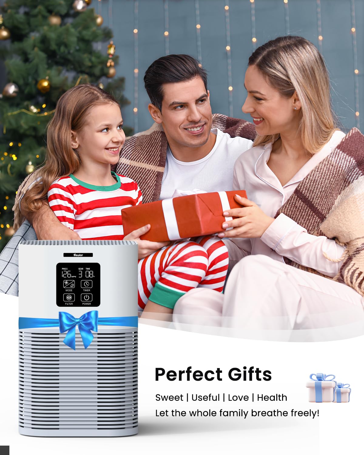 VEWIOR wildfire-ready room with air purifier providing clean air during smoky days