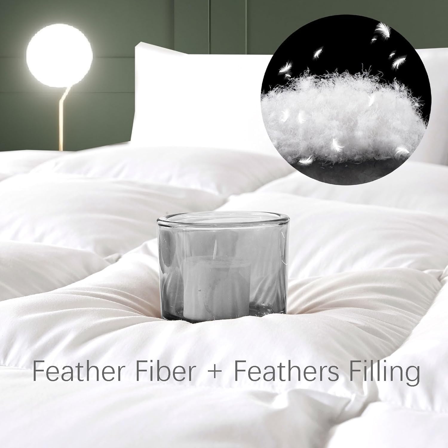 Vexino Down Comforter bed-scene demonstrates inviting, cozy bedroom aesthetic.